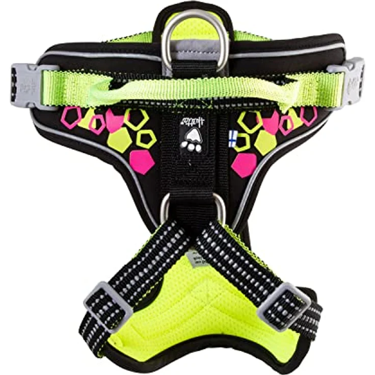 Hurtta Weekend Warrior Neon Hundegeschirr, Brustgeschirr für kleine Hunde, Neon Lakritze, 40-45 cm mit ergonomischem Design und langlebigen Schnellverschlüssen – Bild 4