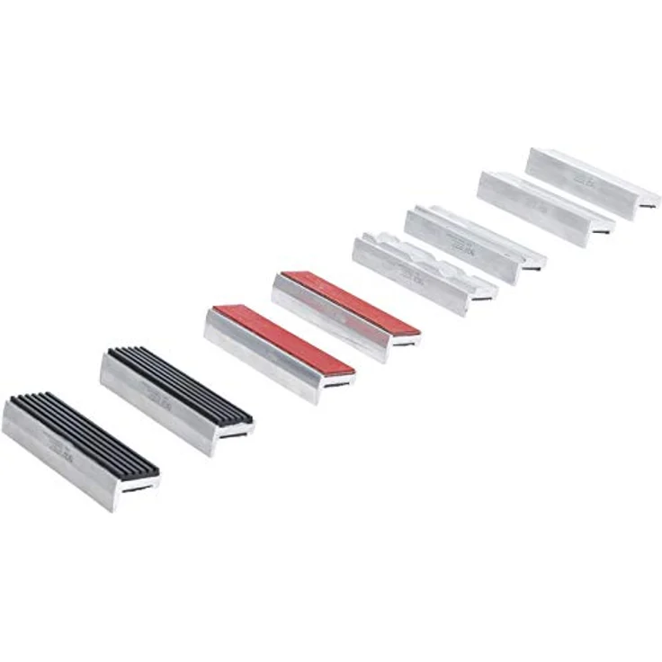 BGS 8442 Schraubstock-Schutzbacken-Satz 8-tlg. Aluminium 100 mm mit Magnet Alu Schonbacken – Bild 3