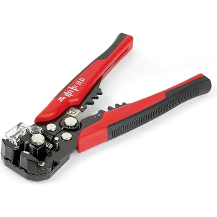 Sintron Tools Kombi-Abisolierzange CWS2, 3in1 Zange zum Schneiden, Abisolieren und Crimpen, SK5 Carbonstahl, ergonomischer gummierter Griff, einstellbarer Abisolier-Druck, 10-24 AWG – Bild 3