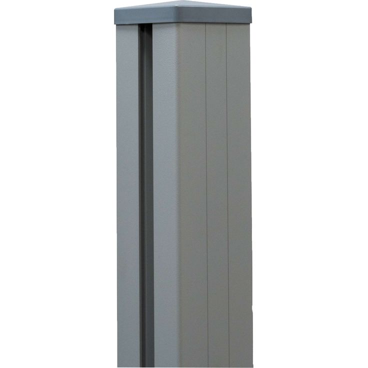 GroJa Pfosten Steckzaun Aluminium silbergrau, 9 x 9 x 300 cm, pulverbeschichtet mit Pfostenkappe und stahlverstärkter Stabilität