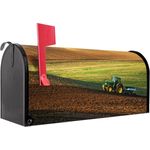 banjado Amerikanischer Briefkasten Mailbox Pflügen, 22 x 17 x 51 cm, Grün, original aus Mississippi USA