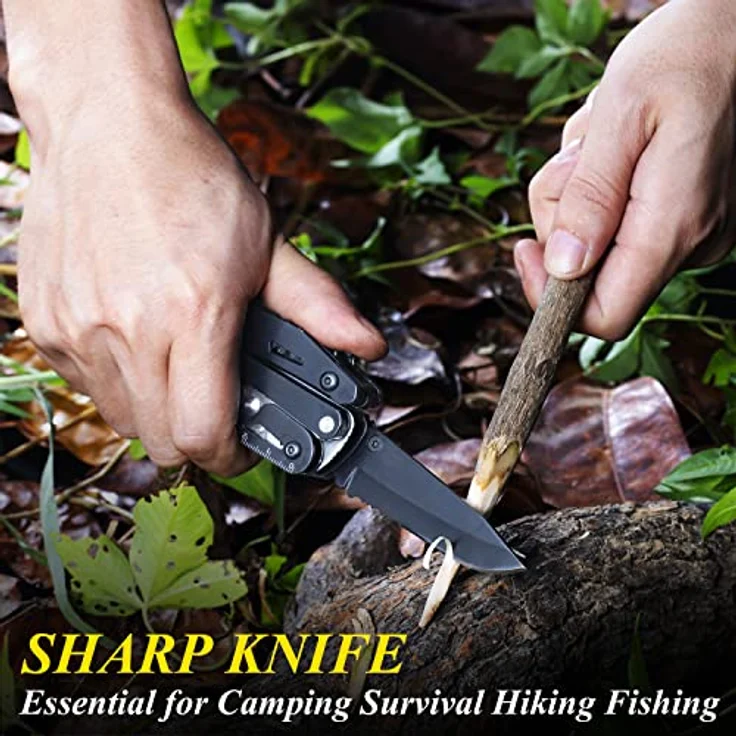 RoverTac Multitool Taschenmesser 18 in 1, Multifunktionswerkzeug aus rostfreiem Edelstahl mit Nylontasche, ideal für Camping und Heimwerker – Bild 4