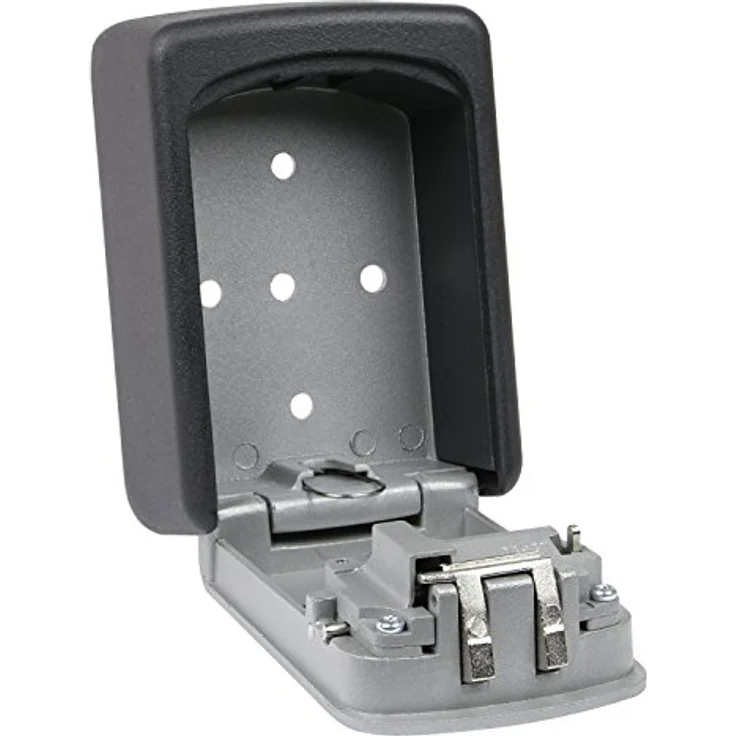 HMF 326-02 Schlüsseltresor mit 4-stelligem Zahlencode, Schlüsselbox für außen | 12,2 x 8,7 x 4 cm | Grau – Bild 3