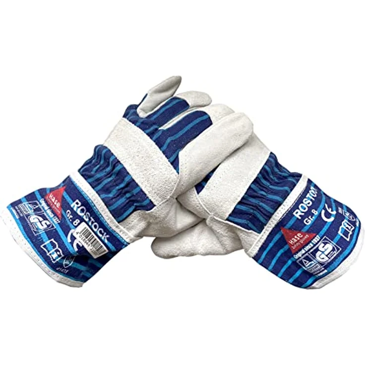 Hase Safety Gloves 12 Paar - ROSTOCK, 5-Fg.-Sicherheitshandschuhe aus Spaltleder - Größe 8, TÜV GS Schadstoff geprüft – Bild 4