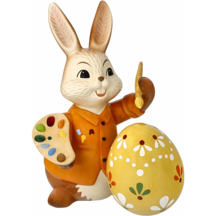Goebel Figur Hase - Bald ist es fertig!, Osterhasen, Osterdeko, Ostern, Steingut, 15 cm, 66844891