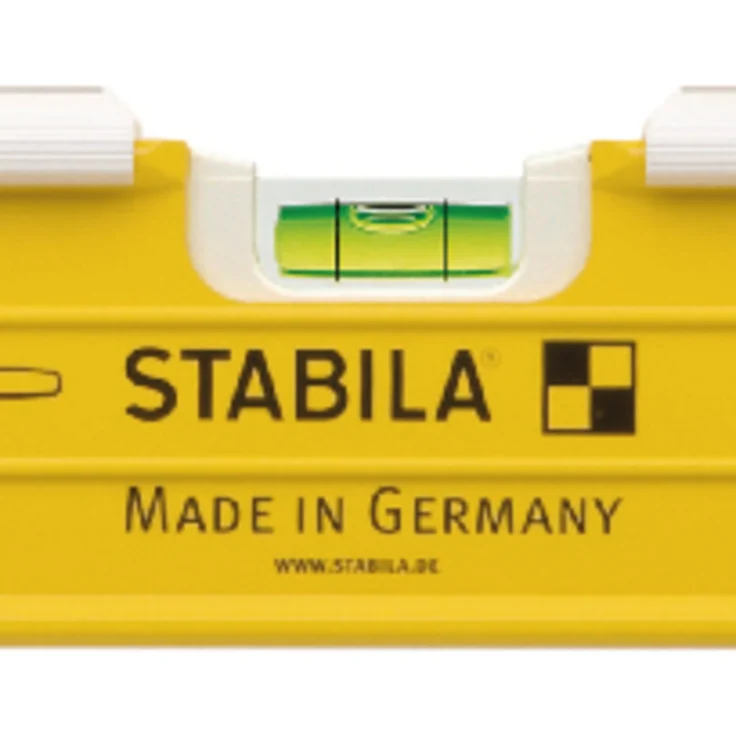 STABILA Maurer-Wasserwaage Type 196-2 K, 122 cm, integrierter Klopfschutz, extrasteifes Alu-Profil, 1 Horizontal-/2 Vertikal-Libellen, 2 Handgriffe, stoßdämpfende Endkappen, Made in Germany – Bild 5