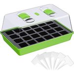 1 x WELLGRO Anzuchtschale - Zimmergewächshaus mit belüftbarer Abdeckhaube und Pflanzschildern - 38 x 24 x 19 cm