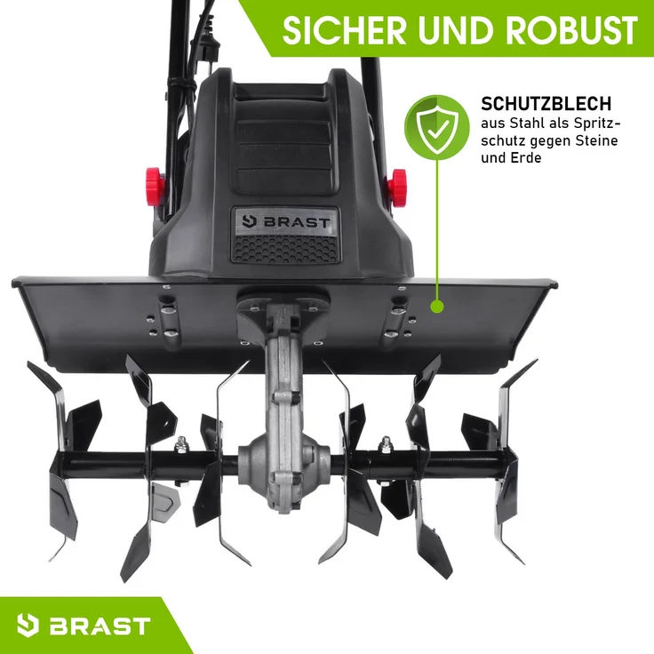 BRAST Motorhacke Elektro Gartenfräse 1500 Watt 45cm Arbeitsbreite 24 Hackmesser Kultivator Ackerfräse Hacke – Bild 8