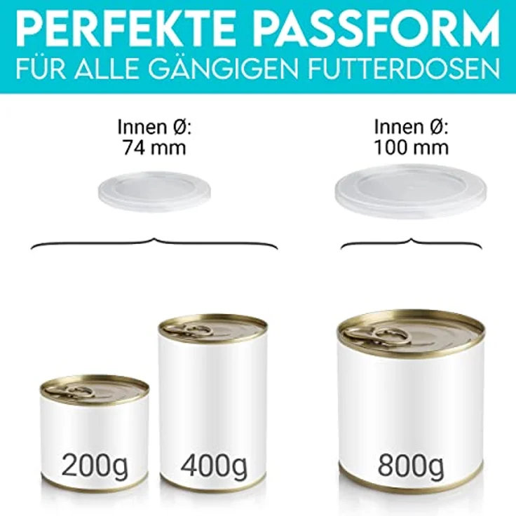 HUND IST KÖNIG® Dosendeckel [3 Stk] robuste Deckel für Dosen halten Tierfutter frisch & schließen Gerüche ein | Lebensmittelechte Dosendeckel/Dosendeckel 800g Konserven – Bild 2
