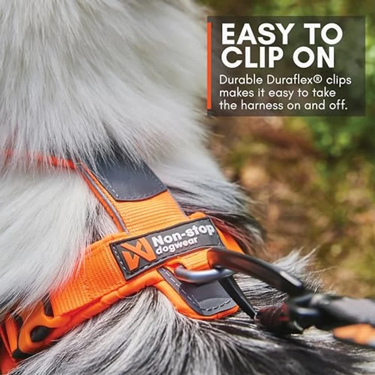 Non-stop dogwear LINE HARNESS 5.0, ergonomisches Kurzgeschirr für Hunde mit 3 Befestigungspunkten, orange – Bild 7