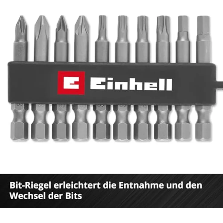 Einhell Bohrer- und Bitset EINHELL Bit-Set 10-teilig, S2-Stahl mit Karabinerhaken für Akkuschrauber und Bohrmaschinen – Bild 5