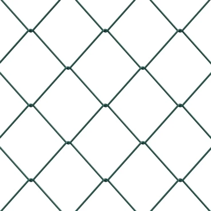 vidaXL Beetumrandung Maschendrahtzaun, 2 x 10 m, grüner Stahlzaun mit rautenförmigem Maschendesign, wetterfest und einfach zu montieren – Bild 6