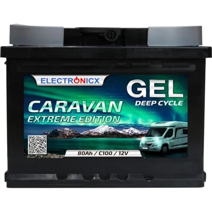 Electronicx Caravan EXTREME Edition Gel Batterie 80 AH 12V, wartungsfrei und auslaufsicher für Wohnmobil und Boot – Bild 1