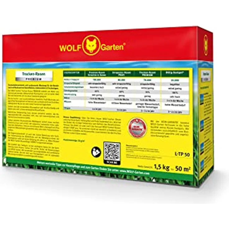 WOLF-Garten Saatgut Trockenrasen Premium - Hitze und Trockenveträglich 1,5 kg für 50 m² – Bild 3