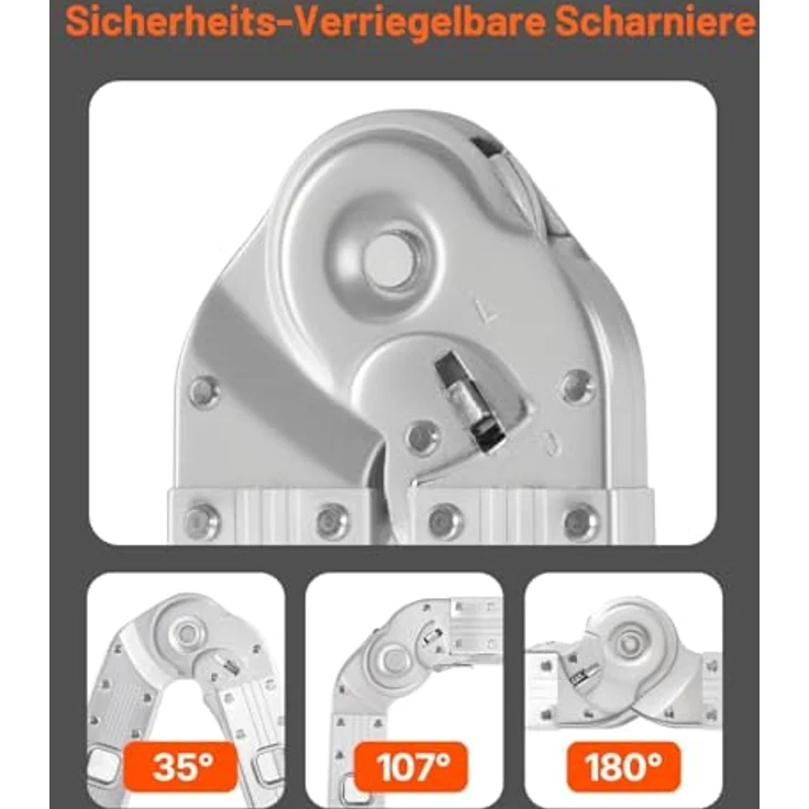 VEVOR 7-in-1 Mehrzweckleiter, Multifunktionsleiter, 5-Stufen-Teleskopleiter, verstellbare Hochleistungsleiter mit 150 kg Tragkraft für den Außenbereich, 5750 mm – Bild 4