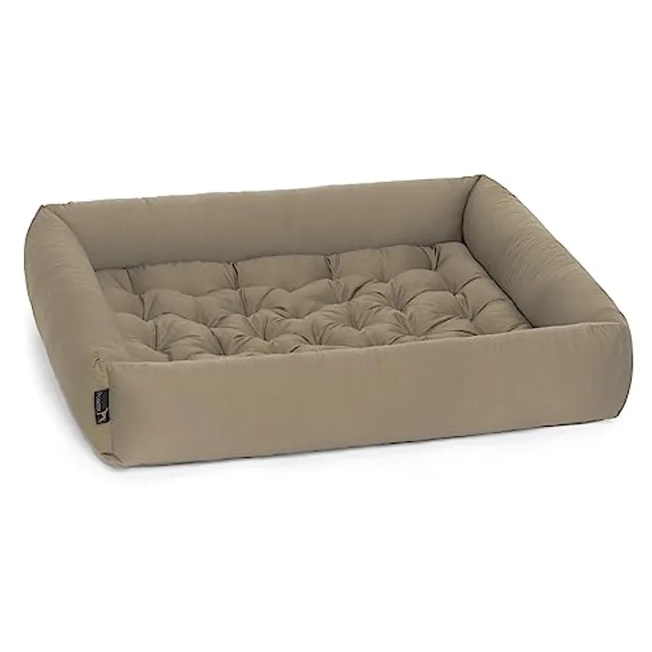 Pointer | Hundebett mit Hundekissen - orthopädisch, waschbar, bequem (XL - 90x80 cm, Beige)