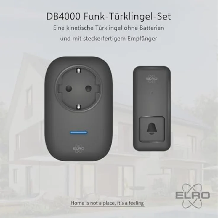 ELRO DB4000, Drahtloses kinetisches Türklingel-Set mit Steck-Empfänger, 150 Meter Reichweite, keine Batterien nötig – Bild 2