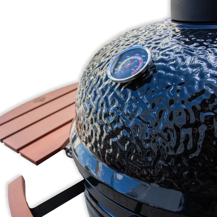 Schweng Kamado BBQ-First Grill, Holzkohlegrill mit 2 cm Keramikwandung, selbstreinigend, 1600 cm² Grillfläche, inklusive Zubehörpaket