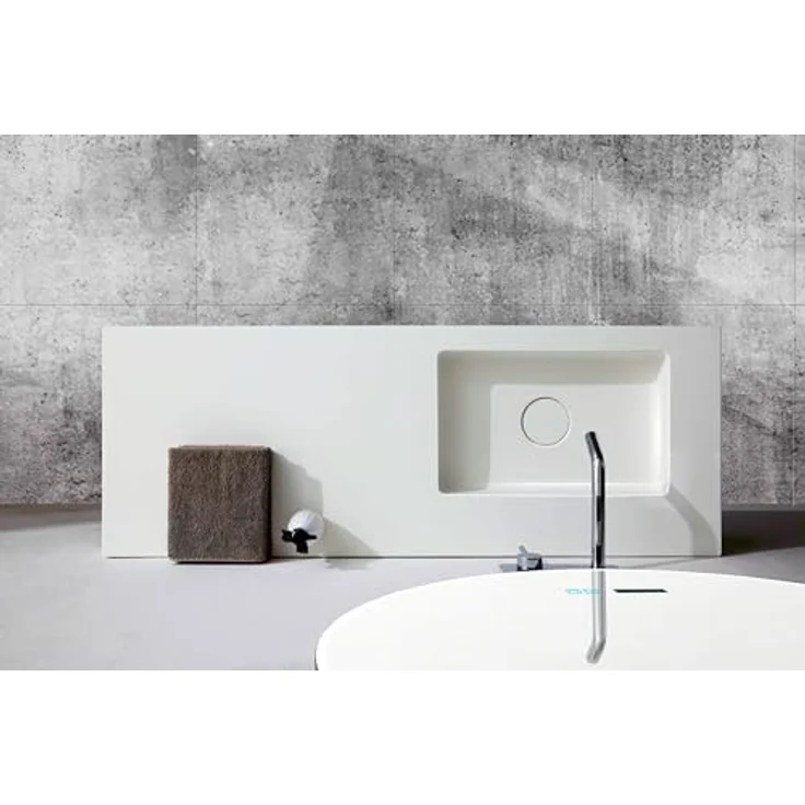 BERNSTEIN Wandwaschbecken BA8012 aus Mineralguss 121 x 45 x 12 cm Weiß matt - mit optionaler Metallkonsole – Bild 5