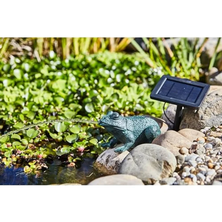 Heissner Solar-Teichpumpen-Set Frosch mit 200 l/h Fördermenge, inkl. Solar-Panel und Schlauch – Bild 3