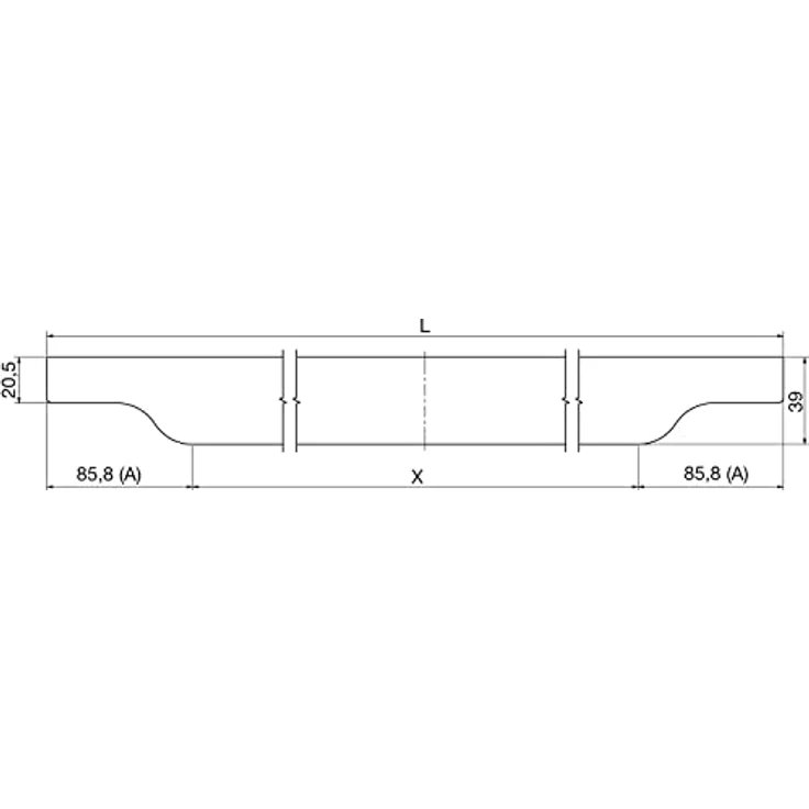 ACCURIDE 100006021, 995mm Edelstahl-Effekt Schüco Schubladengriff Kontur, Aluminium für Einnuten – Bild 5