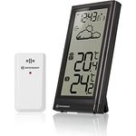 Bresser Wetterstation Funk mit Außensensor Meteo Temp, Thermometer mit Temperaturanzeige für Innen- und Außen, Wettervorhersage, mit ausklappbarem Standfuß und Wandhalterung, schwarz - Preisvergleich