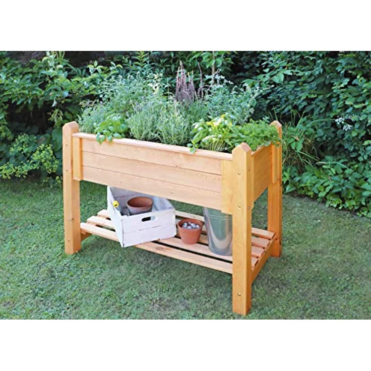 Promadino Kräuterbeet klein honigbraun, tauchimprägniert, Maße: 90 L x 60 B x 84,5 H – Bild 2