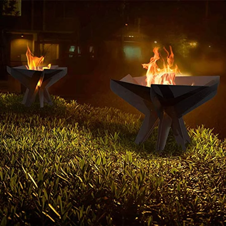 Kratki Fire Hex Gartenfeuerschale mit Standfuß, freistehend, sechseckig, Abmessungen B57,2 x L66 x H41,9 cm, Gewicht 17,7 kg, aus robustem, hitzebeständigem Stahl – Bild 4