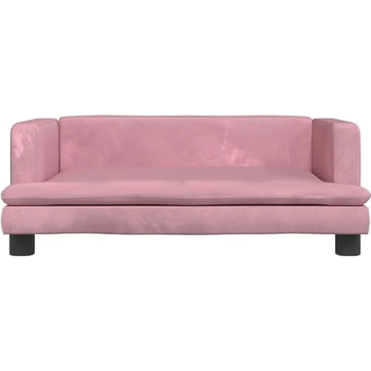 vidaXL Hundebett, Hundekissen mit weicher Polsterung, Rosa Samt, für kleine Hunde Haustiere, Haustierbett Katzenbett – Bild 3