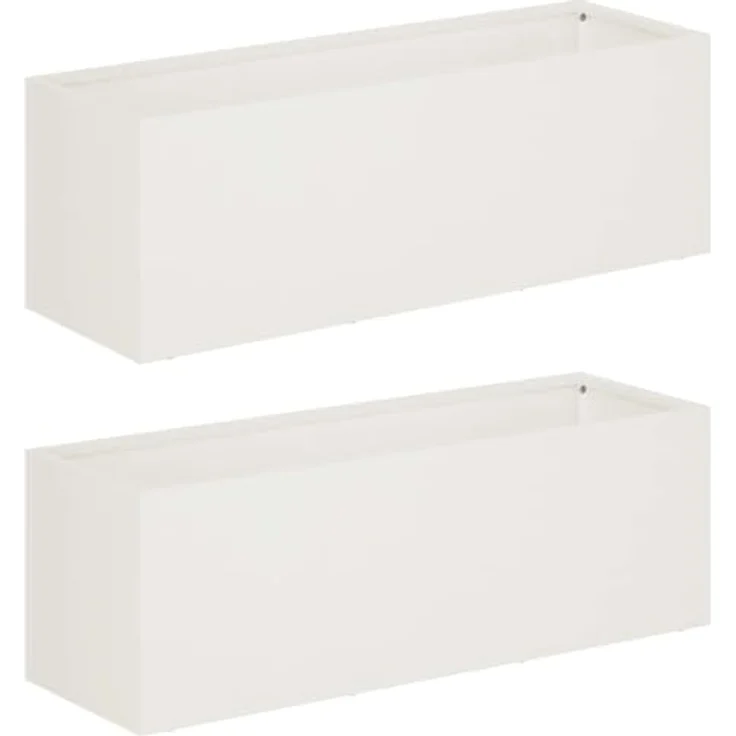 vidaXL Hochbeet, Garten-Pflanzgefäß Set 2 Stk. Wetterfest, Weiß, 60 x 20 x 20 cm – Bild 1