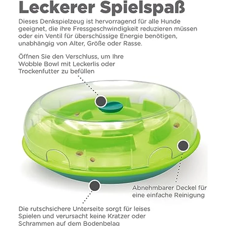 Outward Hound Nina Ottosson Wobble Bowl - Intelligenzspielzeug/Anti-Schling-Napf für Hunde - interaktiv – Bild 4