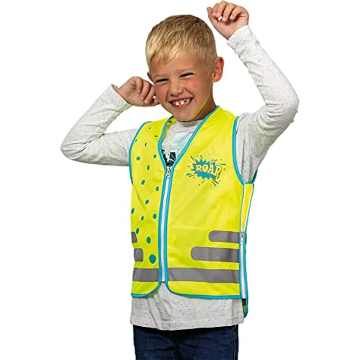 ROTH Jungen Kinder-Warnweste Roar, neongelb, Einheitsgröße, reflektierend, wasserabweisend, nach DIN EN 17353 geprüft – Bild 4