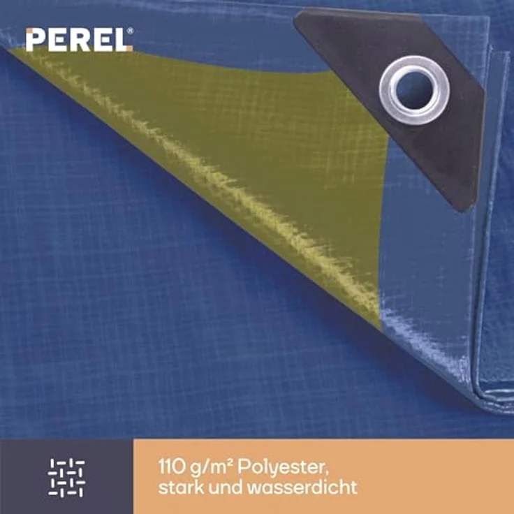 Perel 110-0508 Abdeckplane Stark, Blau-khaki, 5 x 8 m – Bild 7