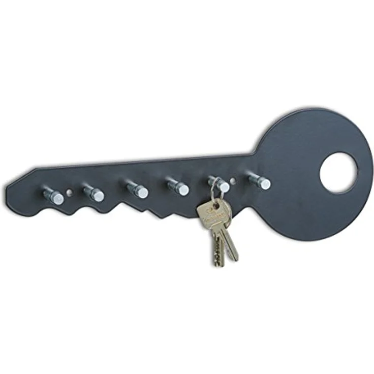 Schlüsselbord Schlüsselbrett Schlüsselhalter Schlüsselleiste Schlüssel mit Haken schwarz – Bild 2