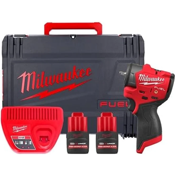 Milwaukee M12FSCIWF14-252X, 12V M12 Fuel Sub Compact Akkuschlagschrauber mit 95 Nm Drehmoment, 2 x 2,5 Ah Akkus, Ladegerät und Koffer – Bild 1