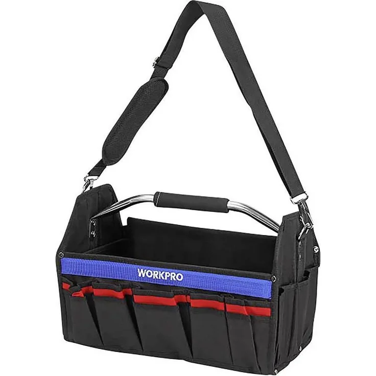 Workpro WP281011, Werkzeugtasche unbestückt aus strapazierfähigem Polyestergewebe, faltbares Design, 410 x 235 x 270 mm