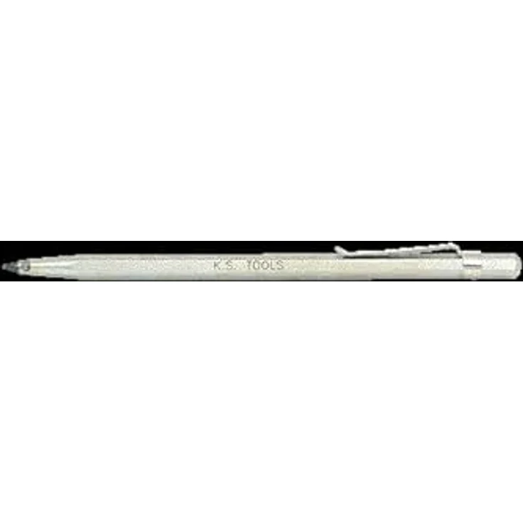 KSTOOLS Hartmetall-Anreißnadel, 145mm mit gehärteter Spitze und Ansteck-Clip, gerade Form, verchromt – Bild 4