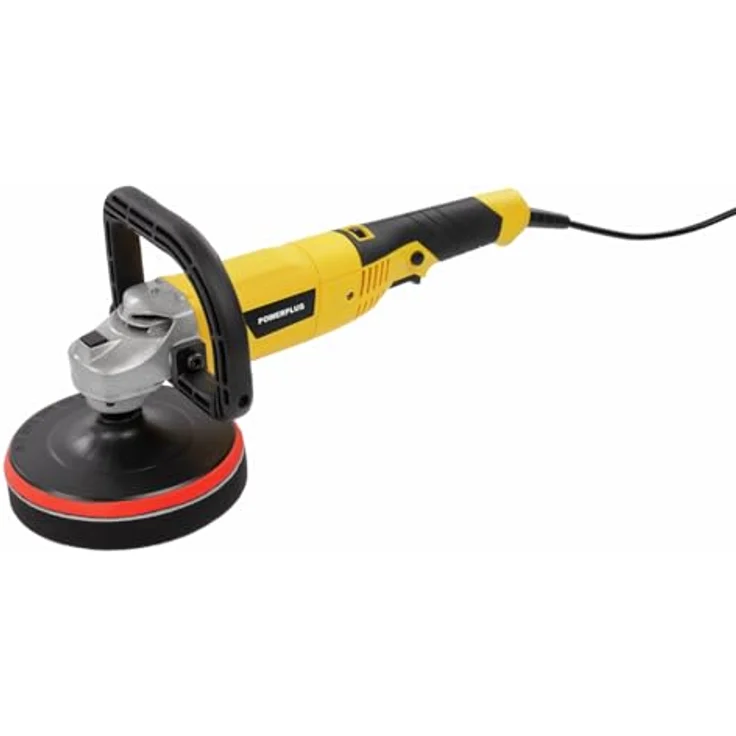 Powerplus Winkelpoliermaschine POWX04740, 1200W, Ø 180mm, einstellbare Geschwindigkeit bis 3500 min-1, Klettbandsystem, stabiler U-förmiger Zusatzgriff – Bild 2