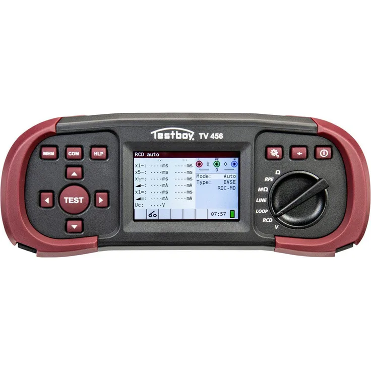 Testboy Spannungsprüfer Testboy TV 456 inkl. EVSE-Adapter Installationstester, (TV 456 inkl. EVSE-Adapter) - Professioneller Installationstester mit 3,5" TFT Farbdisplay, DIN VDE 0100 Prüfgerät, multifunktional, akkubetrieben