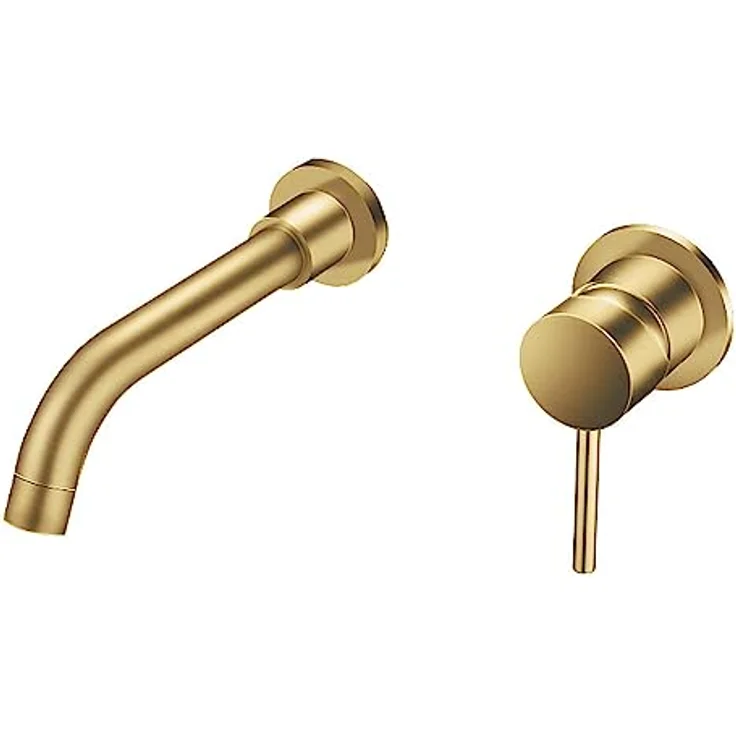 ALONI Unterputz Wand-Armatur 2-Loch, Gold gebürstet, hochwertige Messing-/Zinkkonstruktion, inklusive Einbaukörper, geeignet für Hochdruck-Systeme – Bild 1