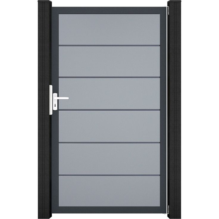 GroJa Einzeltor 'BasicLine Premium', Universal DIN, silbergrau/anthrazit, 100 x 180 cm, hochwertige Kunststoffkonstruktion, einfache Montage, made in Germany