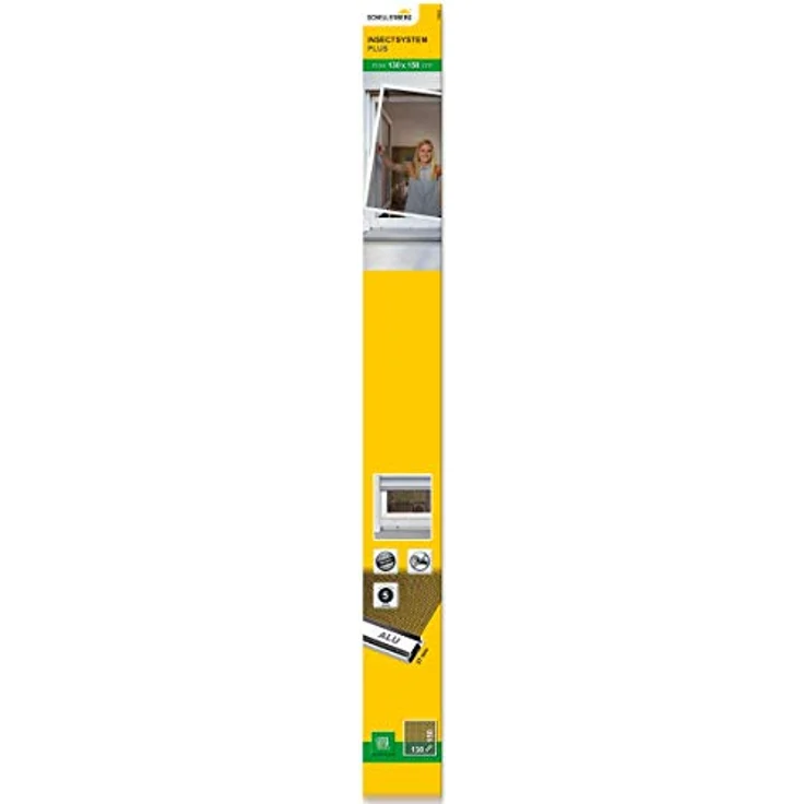 Schellenberg Insektenschutzfenster PLUS, Alu Rahmen, Fiberglas, zum Einhängen... weiß - 130x150 cm - Schellenberg – Bild 8