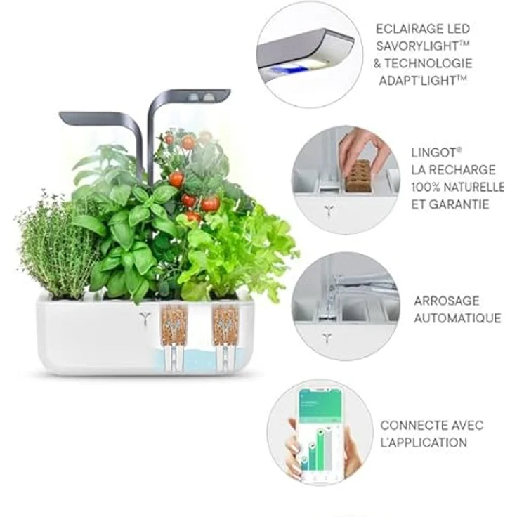 Véritable CONNECT Garden Indoor-Anbau LED-Beleuchtungssystem App-Überwachung Kit 4 Samen (Infinity Grey) – Bild 3