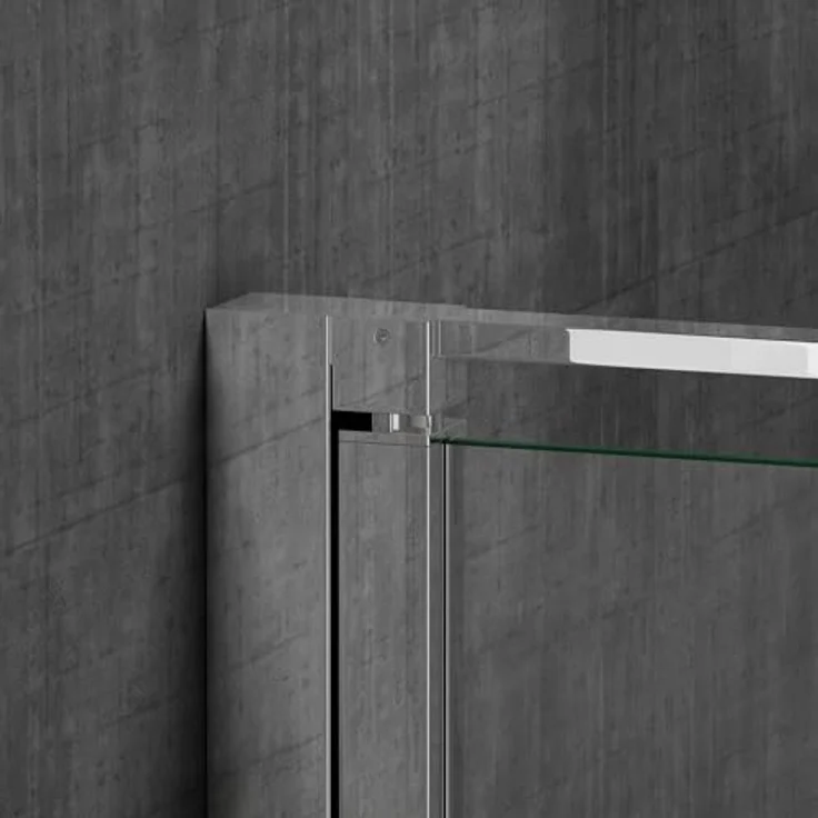 doporro Ravenna36-Plus Eck-Duschkabine 80x90x195cm, Milchglas Streifen, Hebe- und Senkmechanismus, ESG-Sicherheitsglas, beidseitige Easy-Clean-Beschichtung, Aluminiumrahmen – Bild 3