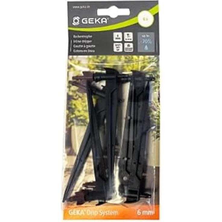 Geka Drip Reihentropfer Erdspieß Ø 6 mm, regulierbare Wasserabgabe, 6 Stück