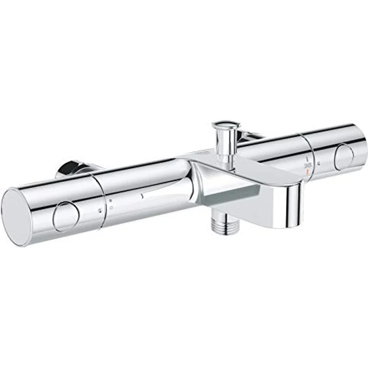 GROHE Grohtherm 800 Cosmopolitan | Thermostat-Wannenbatterie, ohne Anschlüsse - mit ergonomischem Metallgriff und Spartaste, Umstellung: Wanne/Dusche | chrom | 34770000 – Bild 1