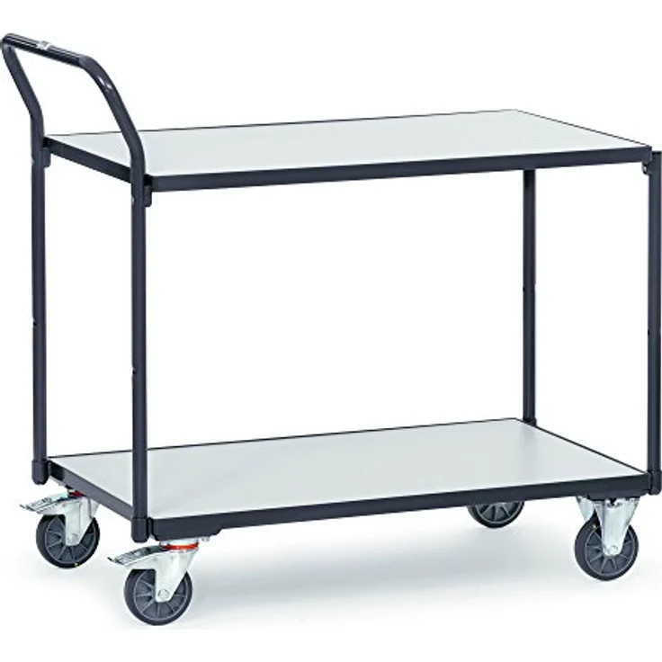 FETRA ESD-Tischwagen 1841, elektrisch leitfähiger Transportwagen mit 2 Böden, schiefergrau RAL 7015, Tragkraft 80 kg – Bild 2