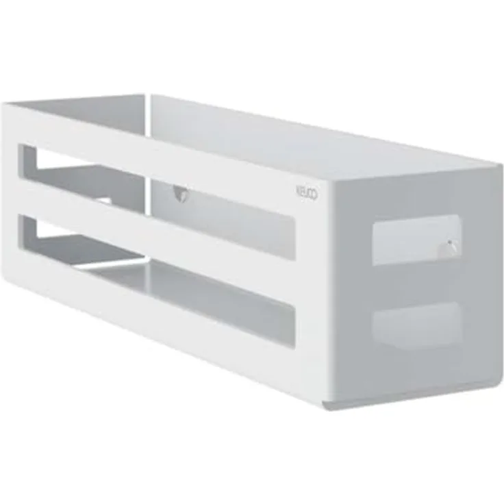 Keuco Duschkorb 32 cm Abnehmbar, Duschablage aus Aluminium, Weiß-Matt mit umlaufendem Rand