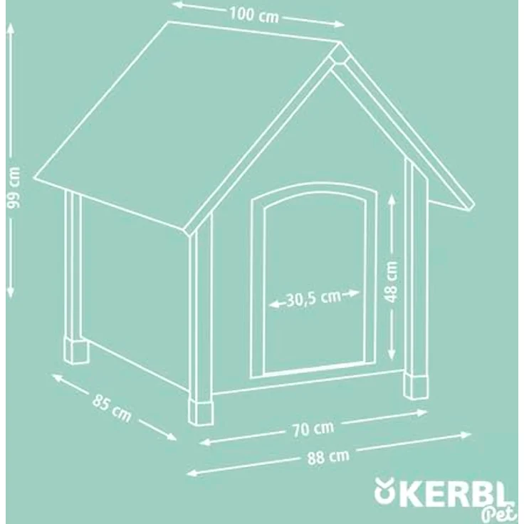 Kerbl 82395 Hundehütte 100 x 88 x 99 cm – Bild 5