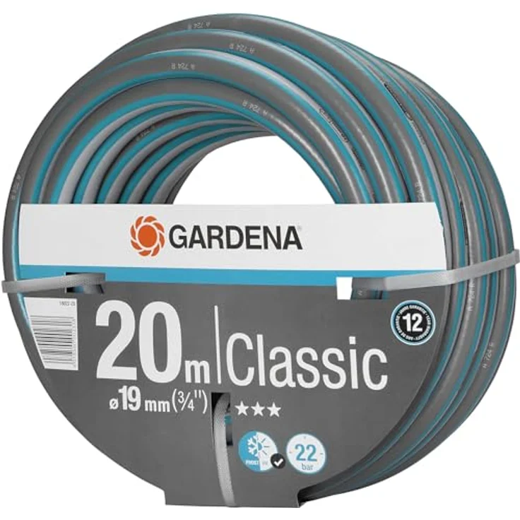 GARDENA Classic Schlauch 19 mm (3-4 Zoll), 20 m: Universeller Gartenschlauch aus robustem Kreuzgewebe, 22 bar Berstdruck, UV-beständig, ohne Systemteile, 12 Jahre (18022-20) – Bild 2